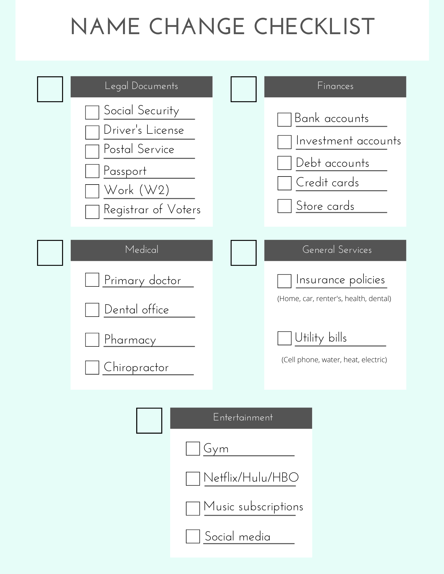 The Comprehensive Wedding Name Change Checklist You ve Been Looking For
